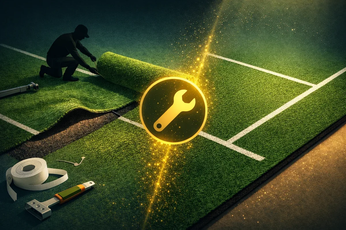 Perbaikan karpet padel yang rusak atau salah pasang